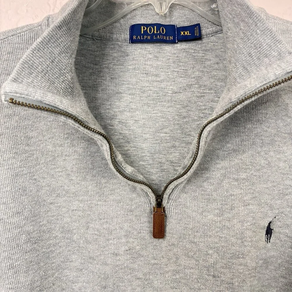 Polo Ralph Lauren Estate Rib Mens XXL‎ 1/4 Quarter Zip Pullover Sweater Cotton